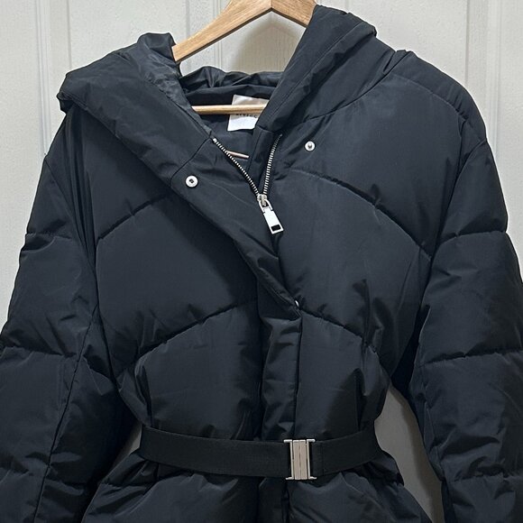 Rebecca Minkoff Women's Hooded Heavyweight Puffer Jacket Coat Size XL Black NEW - Picture 2 of 16